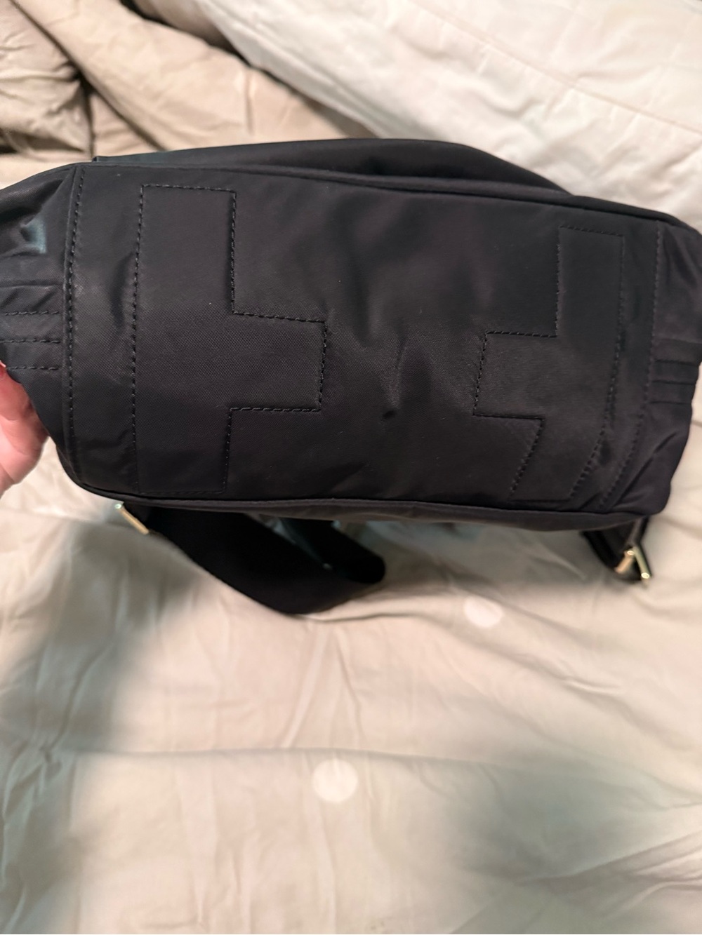 Tory Burch Black Nylon Logo Backpack - Picture 2 of 4